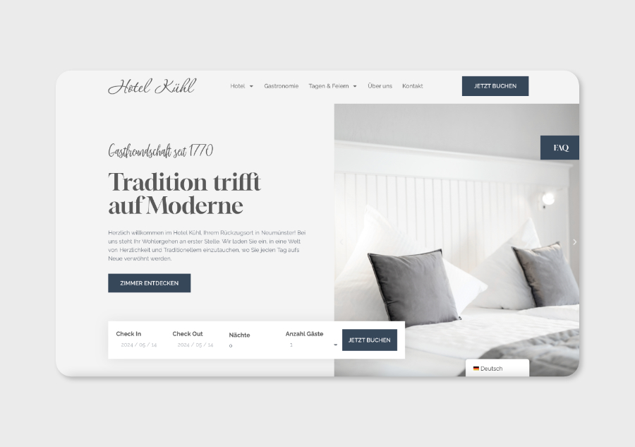 Projekt: Webdesign für das Hotel Kühl aus Neumünster
